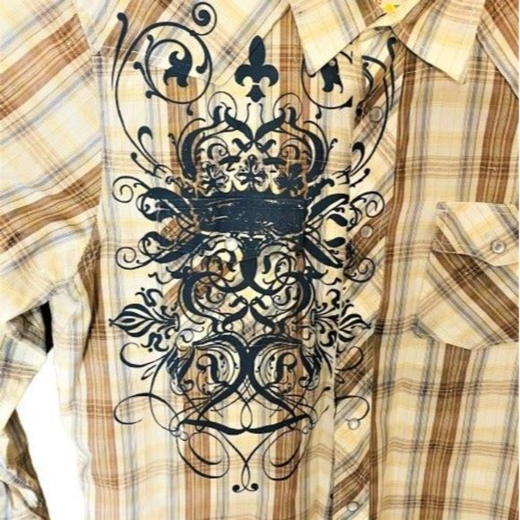 (3) Original Route 66 Men's Pearl Snap Down Casual Dress Plaid Shirts-Size Large - Picture 10 of 12